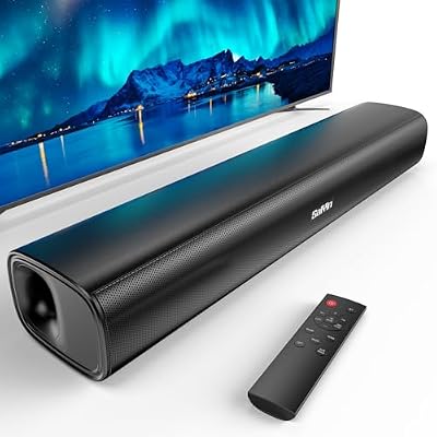 Saiyin Sound Bar for Smart TV,Balanced Sound,Soundbar with Bluetooth/TV-ARC/Optical/AUX Connect, Surround Sound for Home Theater Audio TV/PC/Gaming/Projectors,Wall Mountable