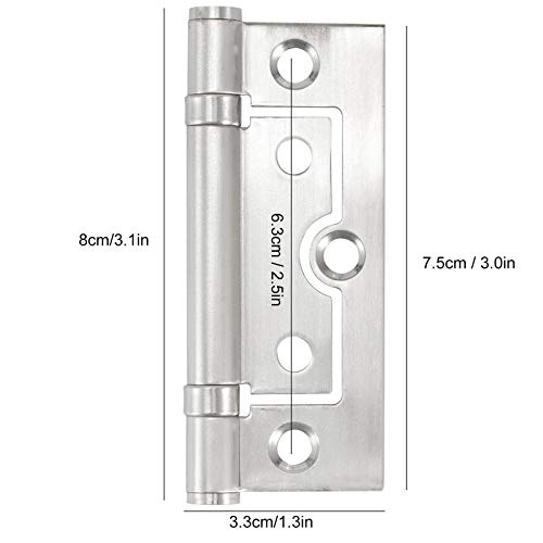 6 Pack Stainless Steel Hinges 3 Inch Heavy Duty Folding Door Hinges Silent Cabinet Hinges for Wood Metal Doors Wall Cabinets Household Furniture - Image 3