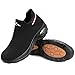 Mishansha Damen Slip on Walkingschuhe Air Fitnessschuhe für Frauen Atmungsaktive Mesh Turnschuhe Joggen rutschfest Indoor Sportschuhe Fitnessstudio Schwarz E, Gr.38 EU