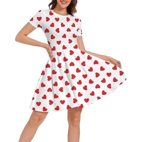 Eyanse Women's Valentine's Day Heart Dress Cover
