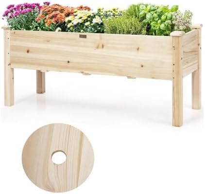 RELAX4LIFE Huerto Urbano de Madera de Abeto 120x43,5x51cm, Jardin...