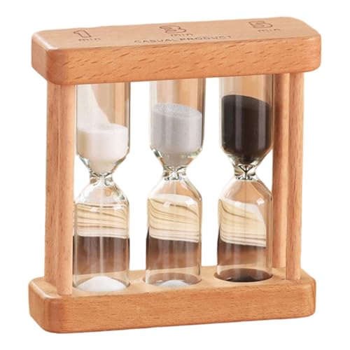 Temporizador de Reloj de Arena de Madera: Reloj de Arena Funcional de 1/3/5 Minutos, Educativo para Escritorio de Oficina de Cocina