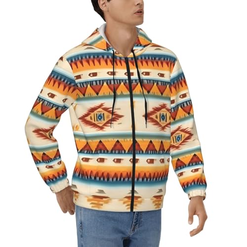 Sweat à fermeture éclair imprimé amérindien pour homme de S à 3XL