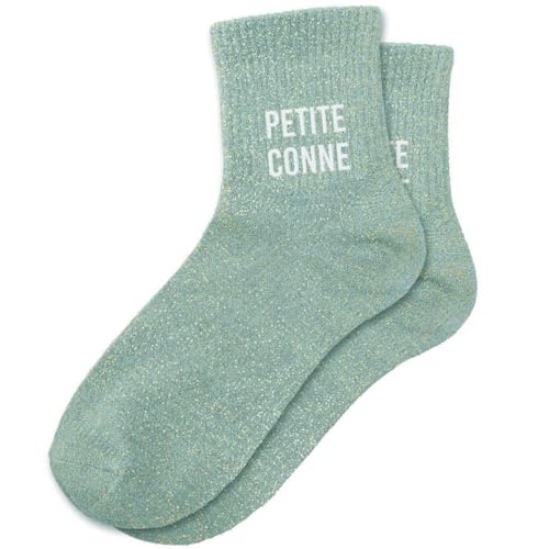 STC - STC, Chaussettes paillettes courtes - Petite conne (taille unique 36-42), Bleu ciel, Taille unique