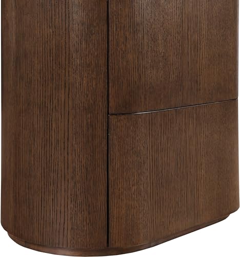 Meridian Furniture 703Brown-NS Everett Collection Modern | Contemporary Night Stand with Rich Brown Finish, Oak Veneer, 28" W x 17.5" D x 26" H, Brown by Meridian Furniture - Image 5