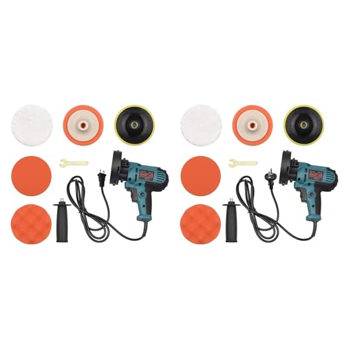 Kit de pulidora eléctrica para coche de 5 pulgadas, 700 W, con mango desmontable. Pulidora multifuncional con lijadora y herramienta rotativa. Velocidad regulable de 600 a 3700 RPM para suelos.