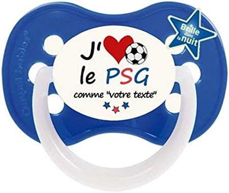 Tétine sucette bébé personnalisée J'aime le PSG comme... FOOT23