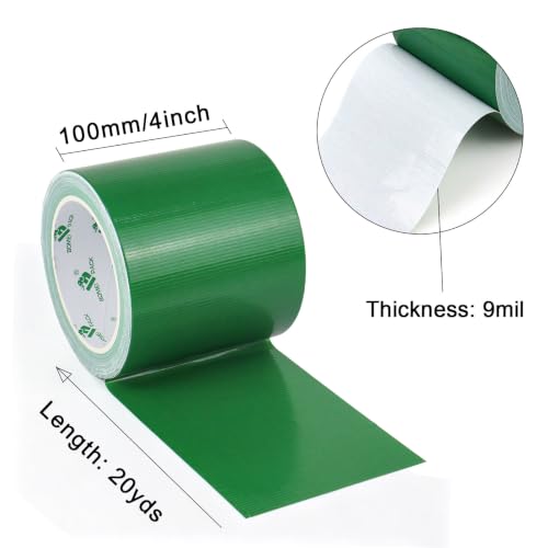 Image of BOMEI PACK 1Pack 4inch Duct Tape Heavy Duty Waterproof Dark Green 9Mil