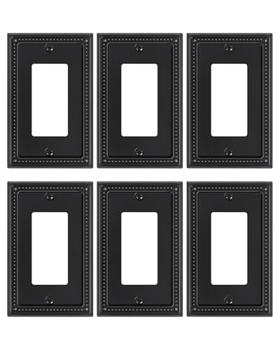 TREEWELL 6-Pack Decorator Outlet Cover Plate, Black