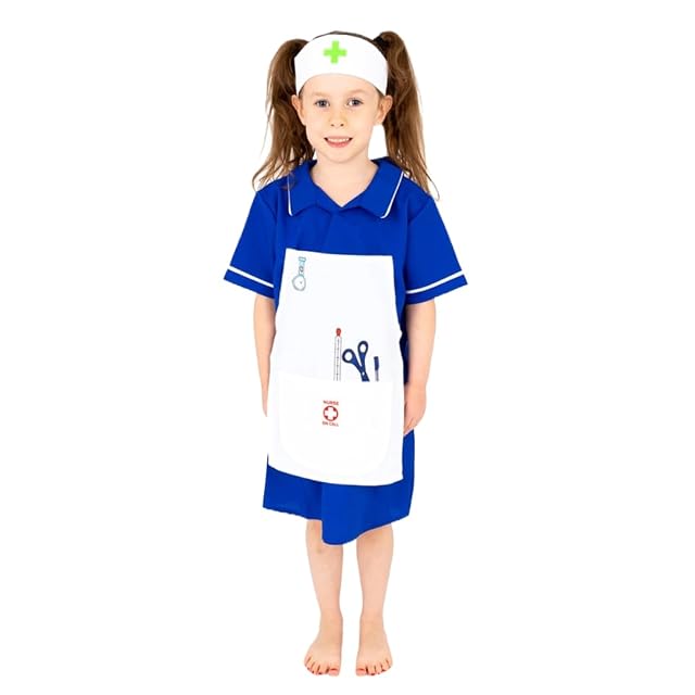 PRETEND TO BEE Disfraz de enfermera para niños de 2 a 3 años, color azul