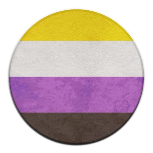 Nonbinary Pride Flag Round Mat