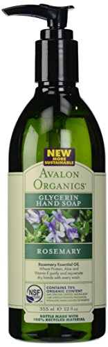 Avalon Organics Glycerin Hand Soap, Rosemary, 12 Ounce (Pack of 3)