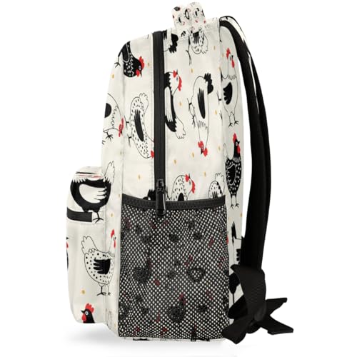 Mochila escolar de pollo para portátil de 15.6 pulgadas de mujer y hombre 3