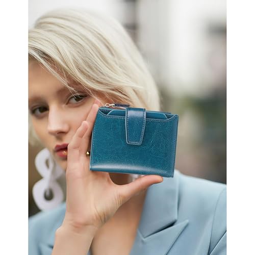 Image of FALAN MULE Small Wallet for Women Leather Bifold Compact RFID Blocking Small Womens Wallet Purse
