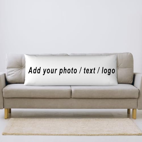 Taie d'oreiller imprimé double face avec texte & photo grand format 180x60 cm