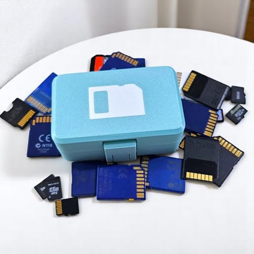Image of ShopSentosa MicroSD + SD Cards Storage Case (12 microSD + 12 SD Cards) Durable Heavy Duty Reliable Memory Storage Box