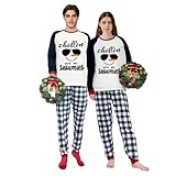 LuLiaMenton Chillin With My Snowmies Cool Sunglasses Snowman Funny Christmas Matching Pajamas Set For Adult(S,Mom)