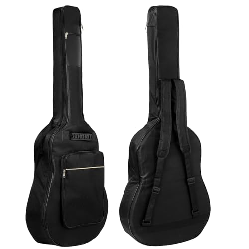 CROWNSHOP Acoustic Guitar Bags 41 Inch Classical Guitar Bags Water Rresistant Guitar Case with Thick Padding Acoustic Soft Guitar Cover Adjustable Shoulder Straps Acoustic Guitar Case (Black)