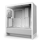 NZXT H5 Flow - Compact ATX Mid-Tower PC Gaming Case - High Airflow - 2 x 120mm Fans Included - 360mm Front & 240mm Top Radiator Support - Cable Management System - Tempered Glass - White