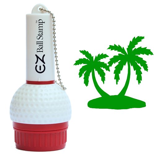EZBallStamp Golf Ball Stamp Marker (Green Palm Trees)