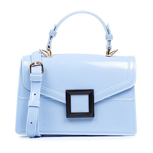 IRIA QUINTANA. Zapponeta bolso tote mini, de PVC. 21x7x14,5 cm. Color: Azul