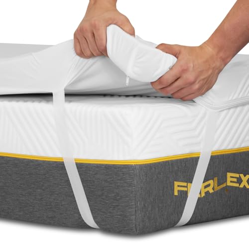 Ferlex - Topper ViscoGel Impermeable 5 cm | Topper viscoelástico 100% | Tejido Tencel Muy Suave y Fresco | Sobrecolchon Desenfundable y Lavable (150x200)