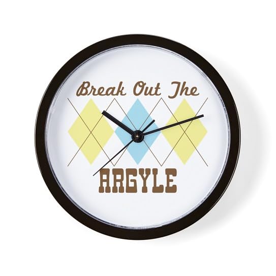 CafePress Break Out The Argyle 10' Wall Clock for Livingroom, Kitchen, or Office