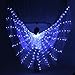 Belly Dance LED Angel Wings, Led Isis Wings, LEDs Butterfly Wing, Glow Angel Wings with Telescopic Stick, Bar Belly Dance Light Up Stage Wear 360 Degrees Performance Props LEDs Wing (Color:White)