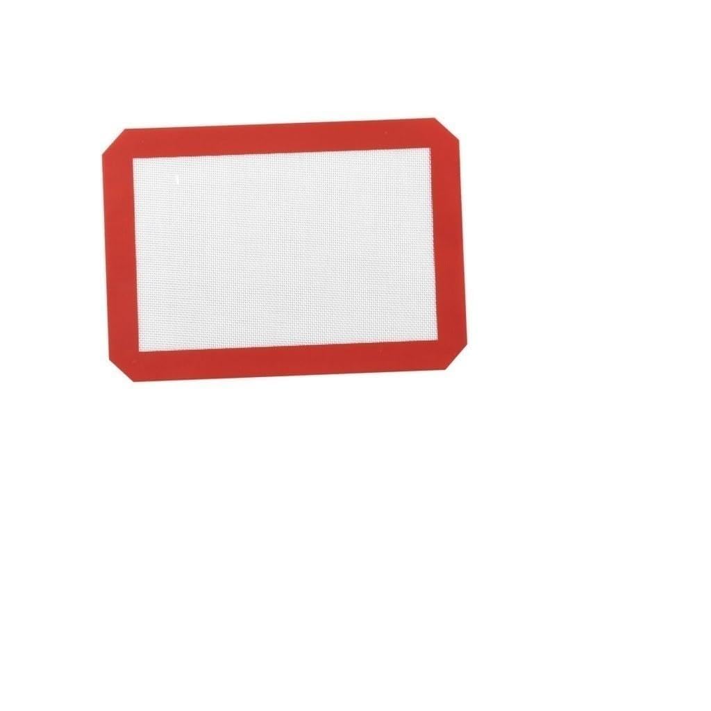 Set di 10 tappetini da cucina in silicone resistenti al calore, per macaron, pasticceria, biscotti, bianco e rosso, 30 x 21 cm
