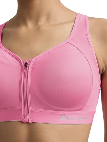 Image of Champion Women's Sports Bra, Motion Control Front-Zip, High-Impact Maximum Support, Breathable, Moisture-Wicking