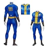 IOUBWG Vault 111 Cosplay Costume Cooper Cosplay Jumpsuits Movie Halloween Suit Men (Blue111, 3XL)