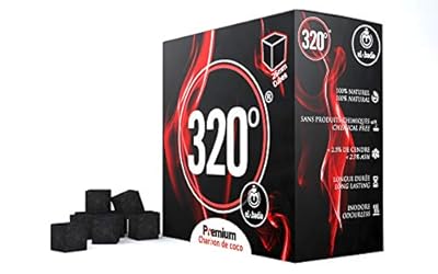 320° 4kg Premium Hookah Shisha Coconut Charcoal Coal (26mm Cubes) for BBQ - 256 Cubes