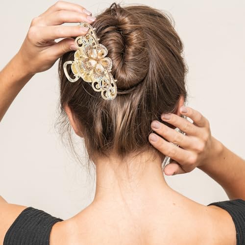 Pinza de cabello con piedras brillantes vintage miniatura 6