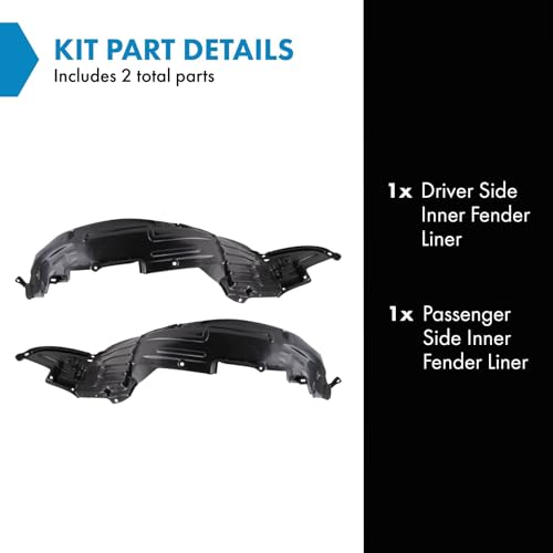 Image of TRQ Inner Fender Liner Set Compatible with 2006 Nissan Altima NI1248115 NI1249115