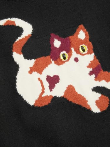 Image of CIDER Women's Cat Sweater Long Sleeve Crew Neck Fun Graphic Cute Patterned Chunky Pullover Sweater Tops