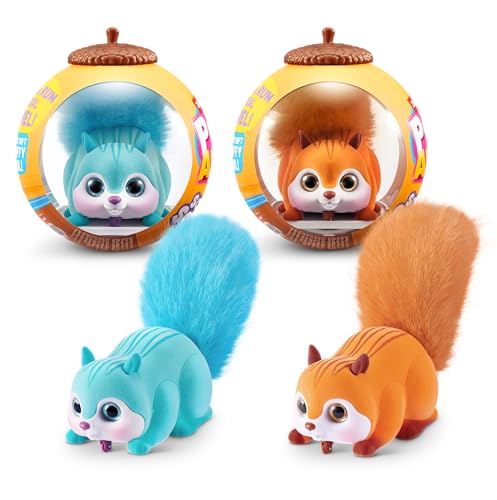 Pets Alive Scurry'n Squirrel (Blue+Orange) 2 Pack by ZURU – Interactive Robotic Pet Toy, Moving Squirrel with Realistic Movements and Sounds, Ages 2+, Child Toddler