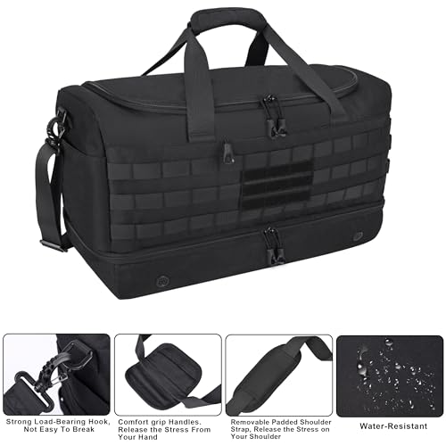 MOZETO Black Duffle Bag for Men