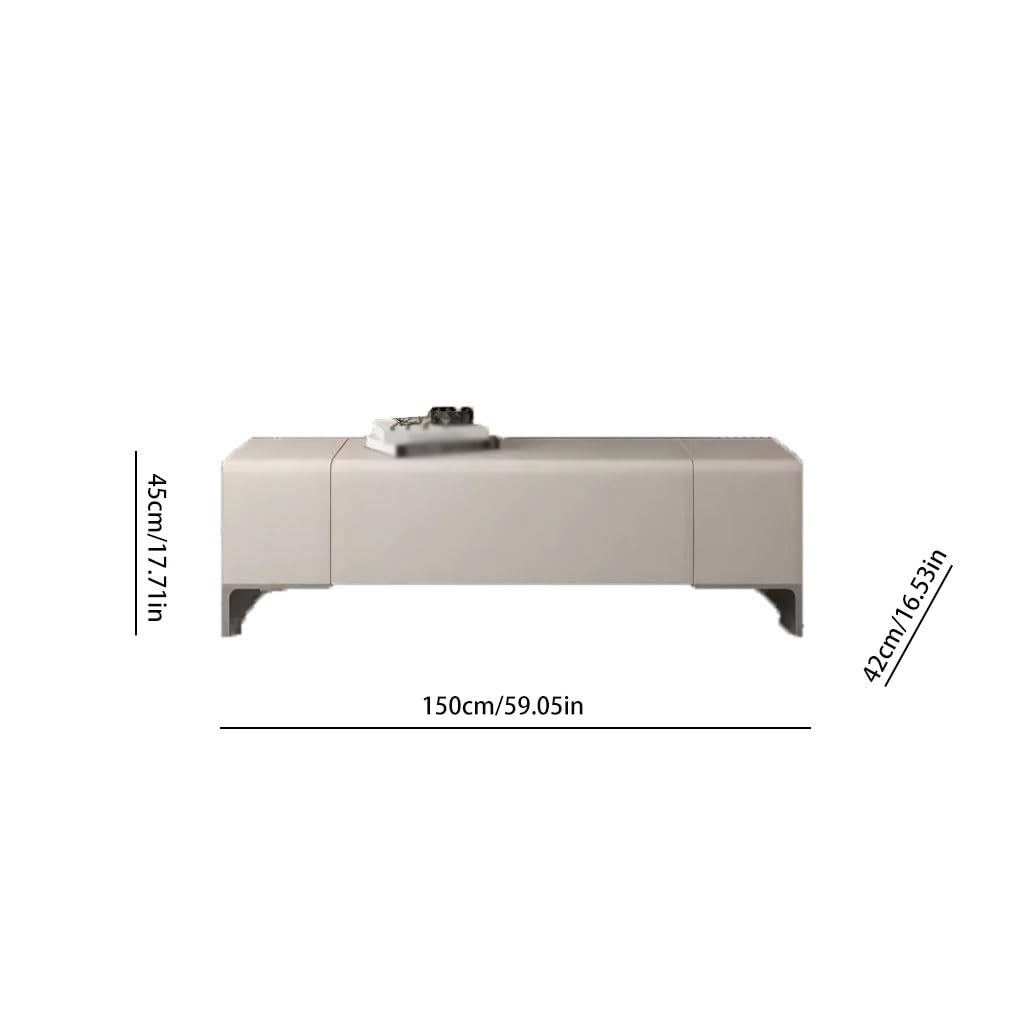 Generico Panca Leggera di Lusso Italiana - Elegante Sgabello per Soggiorno, Camera da Letto e toletta - Semplice Panca portascarpe con Comodi poggiapiedi - 150x42x45 cm