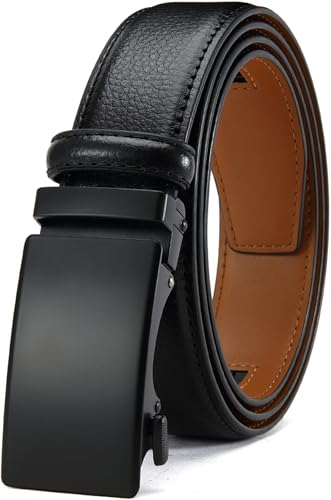 Trim-to-Fit 35 mm Slide Genuine Leather Belt Men Business Dress Casual Executive Classic Gift