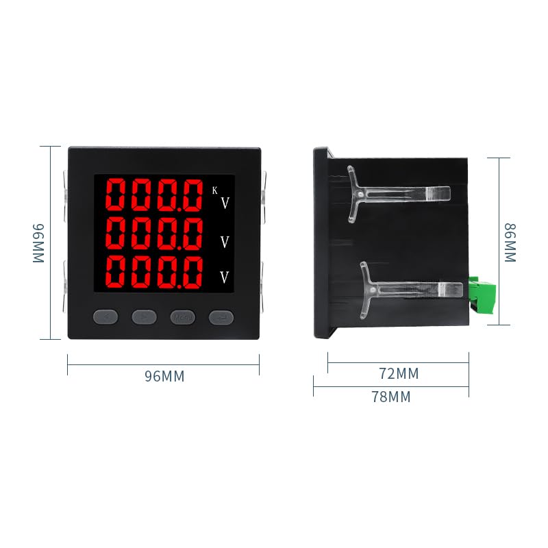 Voltmètre triphasé écran numérique LED AC220V compteur intelligent - 5