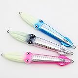 Peso: 100 g Ellie Jig Jigging - Señuelo de pesca con plomo para pesca (metal, cabeza luminosa, 100 g, 3 unidades)