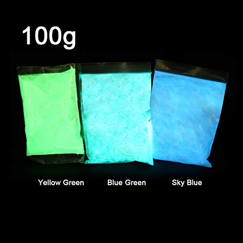 100g Fluoreszierende Pulver, phosphoreszierend und ungiftig, Professionelle Lumineszenz Pigmente Halloween Deko… – Bild 4