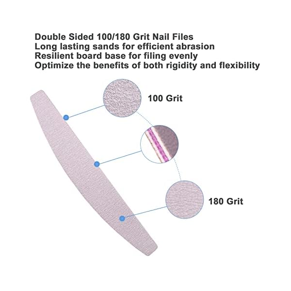 Nail File and Buffer (6 Pcs), Buffer Block Nail Files Double Sided 100/