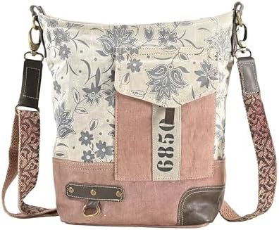 3 BROTHERS - Messenger Bag for Men & Women | Upcycled Vintage Canvas & Leather | Comes with 2 Different Straps | Multi Pockets Bag | Hobo Bag