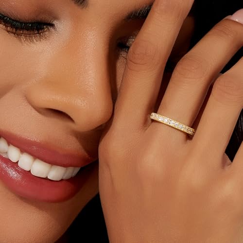 Cicy Bell Silver 18K Plated Gold Rings for Men Women Couple Wedding Rings — view 3
