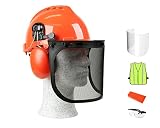 PROYAMA Chainsaw Helmet, Helmet with Face Shield and Ear Muffs, Forestry Safety Helmet with Hearing
