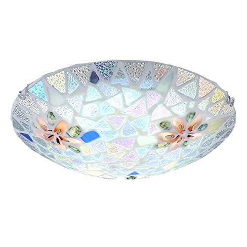 Stil Mosaik Led Deckenleuchten Mediterrane Natur Shell Deckenleuchte Unterputz Leuchte Für Schlafzimmer Wohnzimmer Flur 3colordimming 30cm
