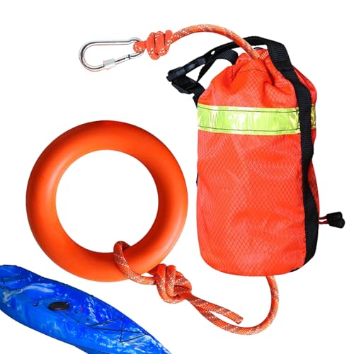 Wurfbeutel 16m Wurfgeschichten -Flotationsgerät Orange Wasserrettungsboot Seilwurstbeutel 8mm Seil Mit 52 Fuß Länge Notfallausrüstung Für Kajak Floßboot