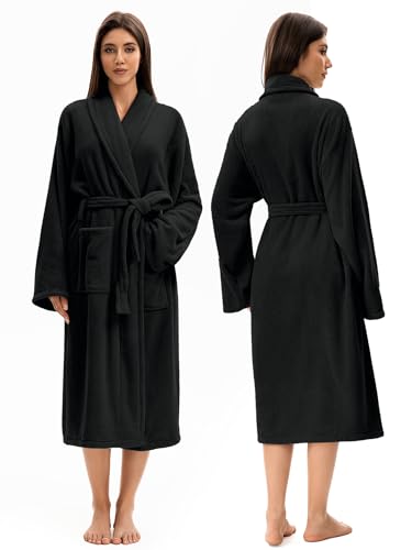 Image of Soft Robe For Women,Warm Plush Bath Robes Female,Spa Towel After Shower Lightweight Long Bathrobe