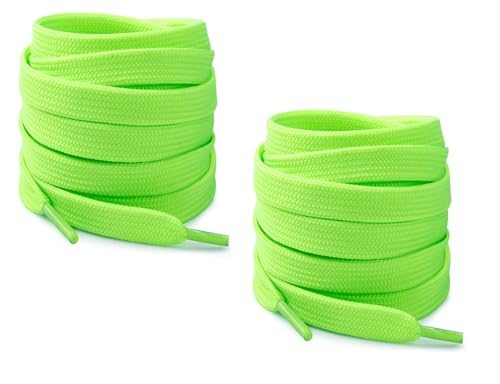 Image of 2 PAIRS Flat Shoe laces 48 Inches Wide Shoelaces for Athletic Running Sneakers Sports Shoes Boot Laces Strings (2 Pairs)